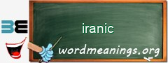 WordMeaning blackboard for iranic